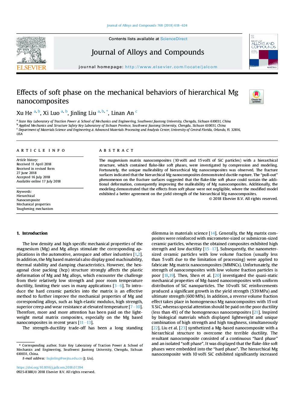 Effects of soft phase on the mechanical behaviors of hierarchical Mg nanocomposites