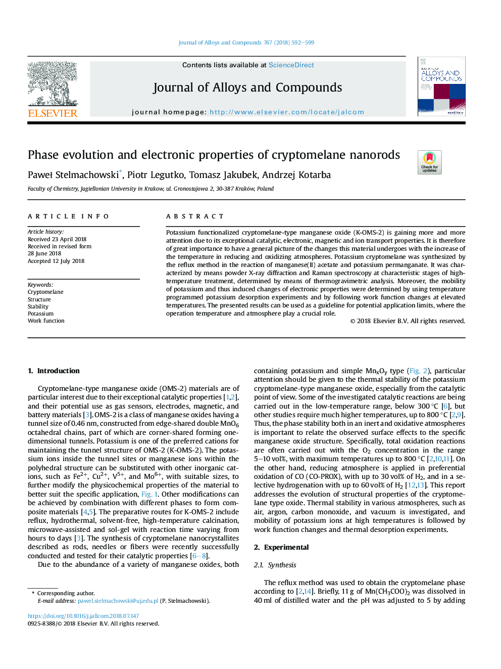 Phase evolution and electronic properties of cryptomelane nanorods