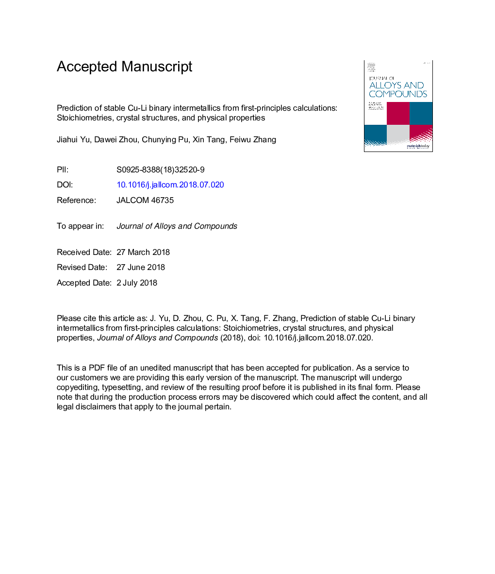 Prediction of stable Cu-Li binary intermetallics from first-principles calculations: Stoichiometries, crystal structures, and physical properties