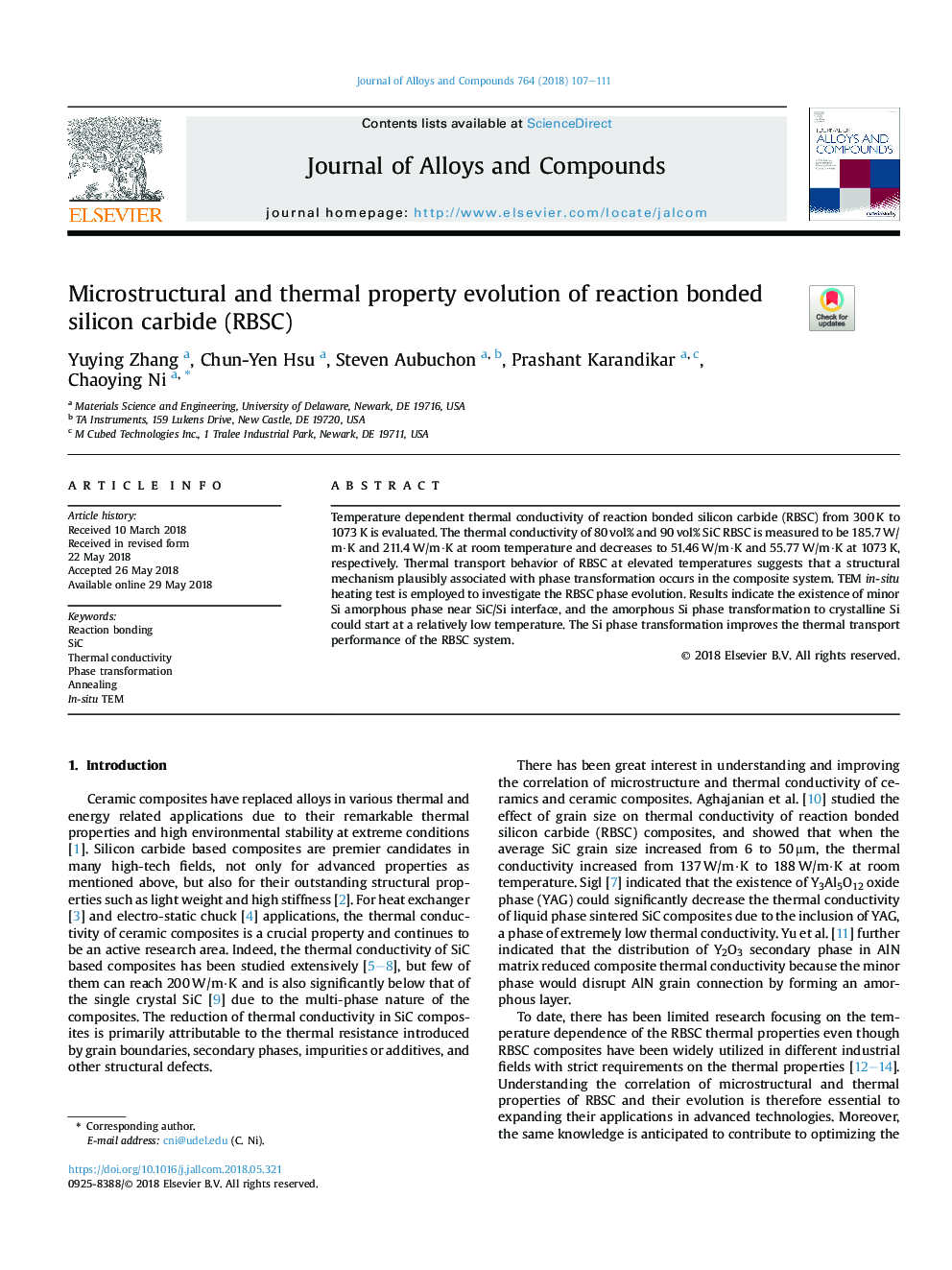 Microstructural and thermal property evolution of reaction bonded silicon carbide (RBSC)