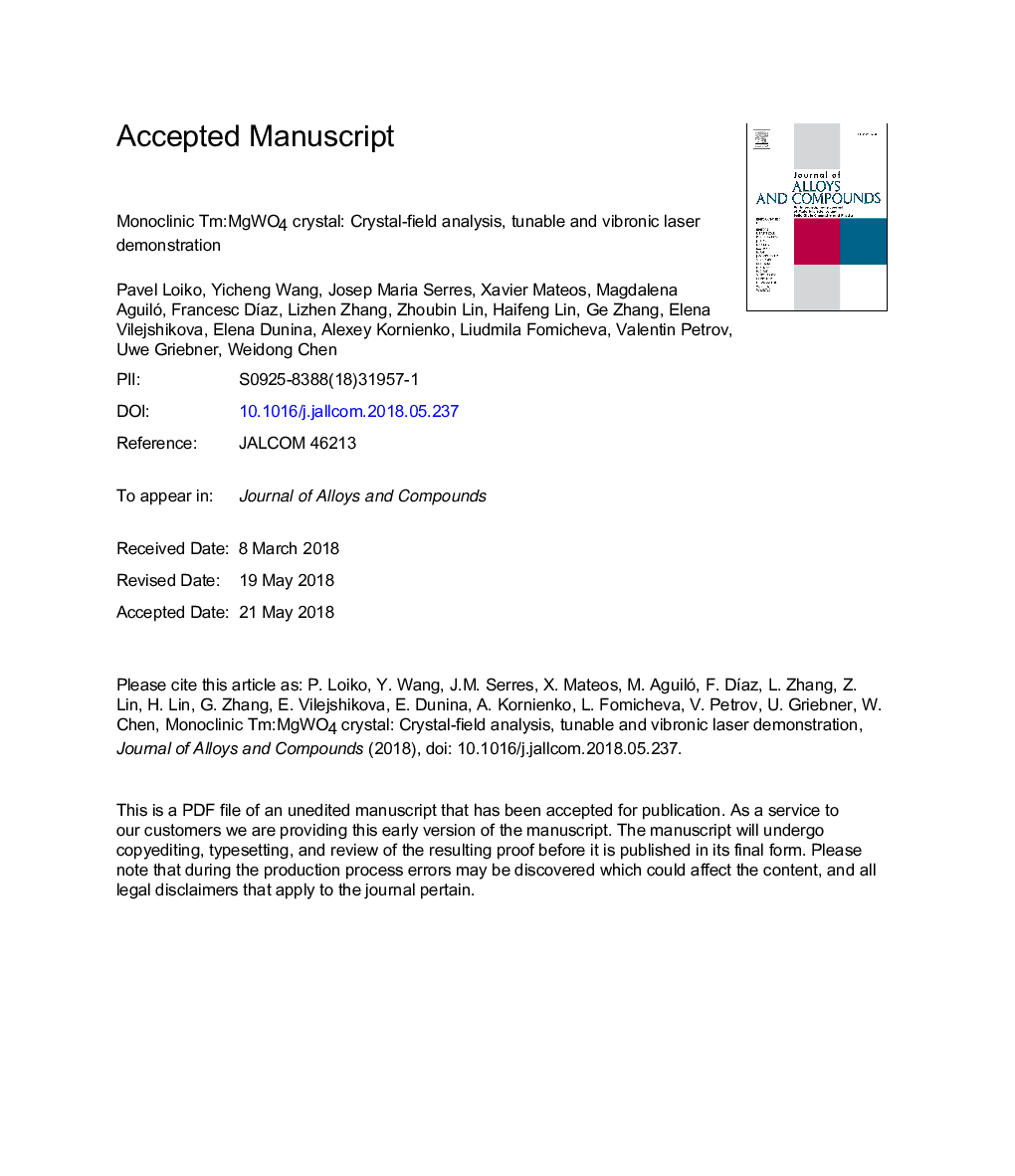 Monoclinic Tm:MgWO4 crystal: Crystal-field analysis, tunable and vibronic laser demonstration