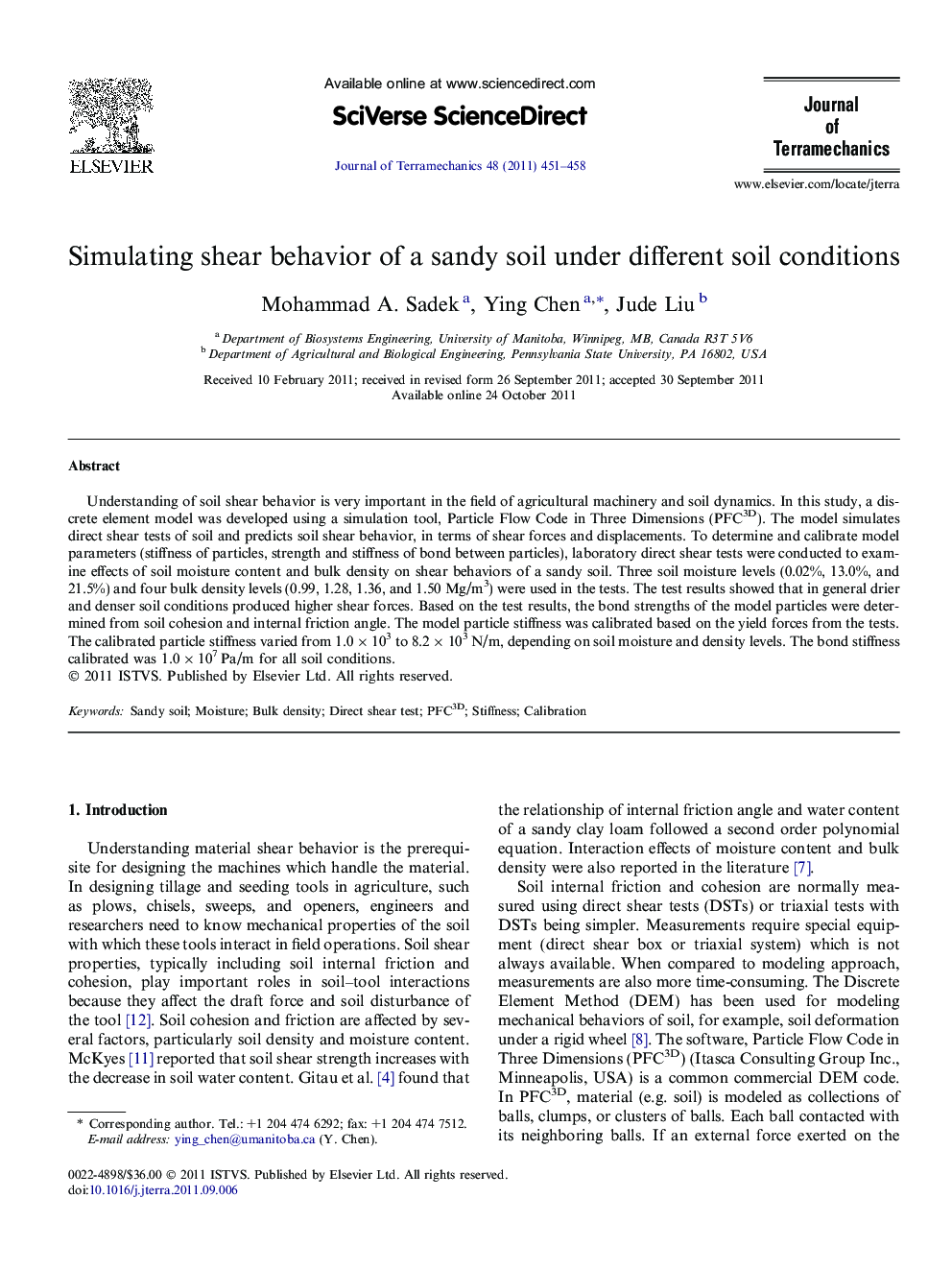 Simulating shear behavior of a sandy soil under different soil conditions