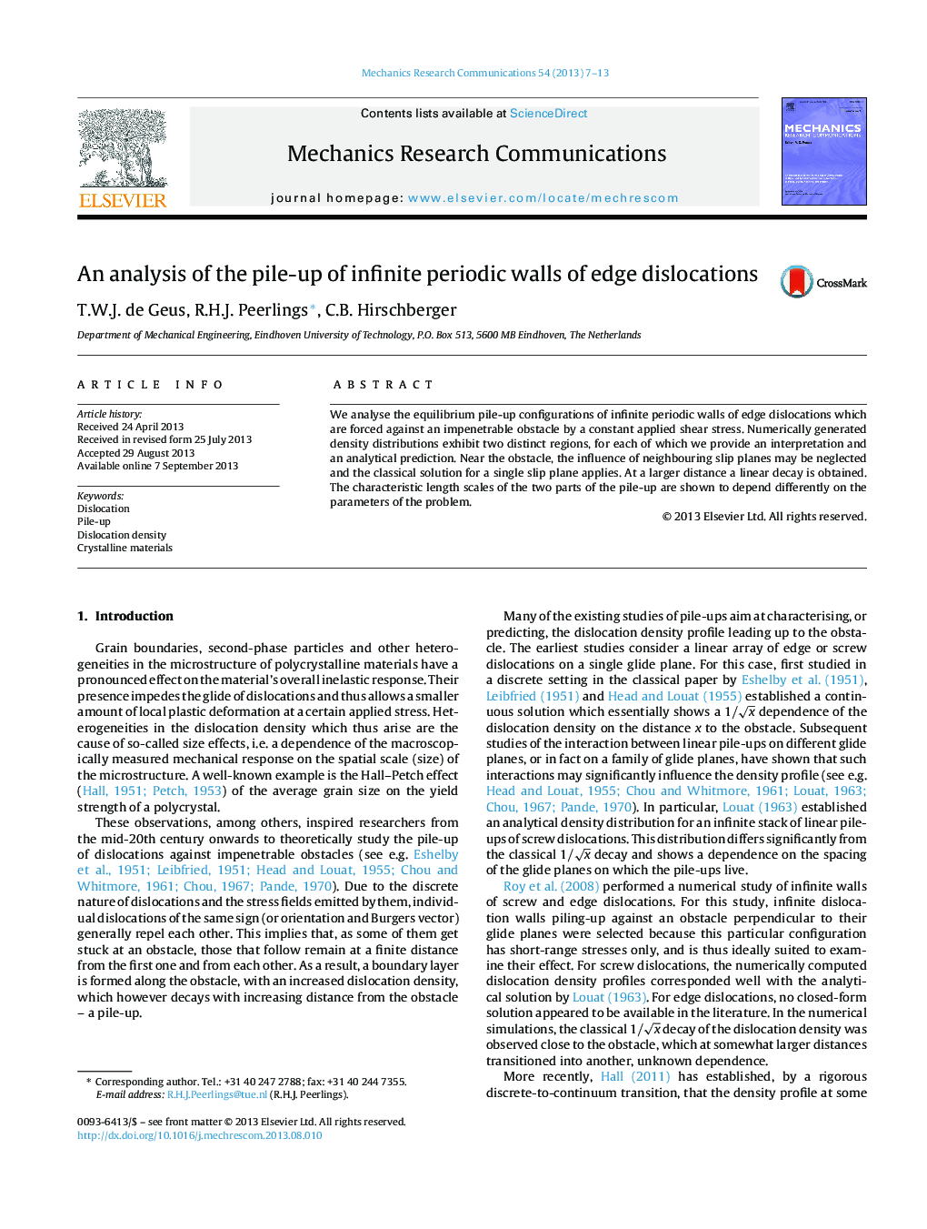 An analysis of the pile-up of infinite periodic walls of edge dislocations