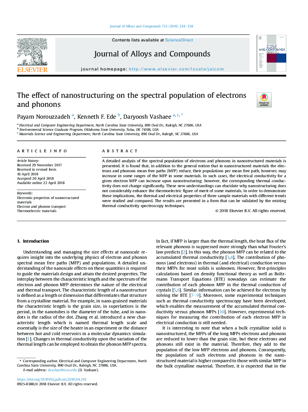 The effect of nanostructuring on the spectral population of electrons and phonons