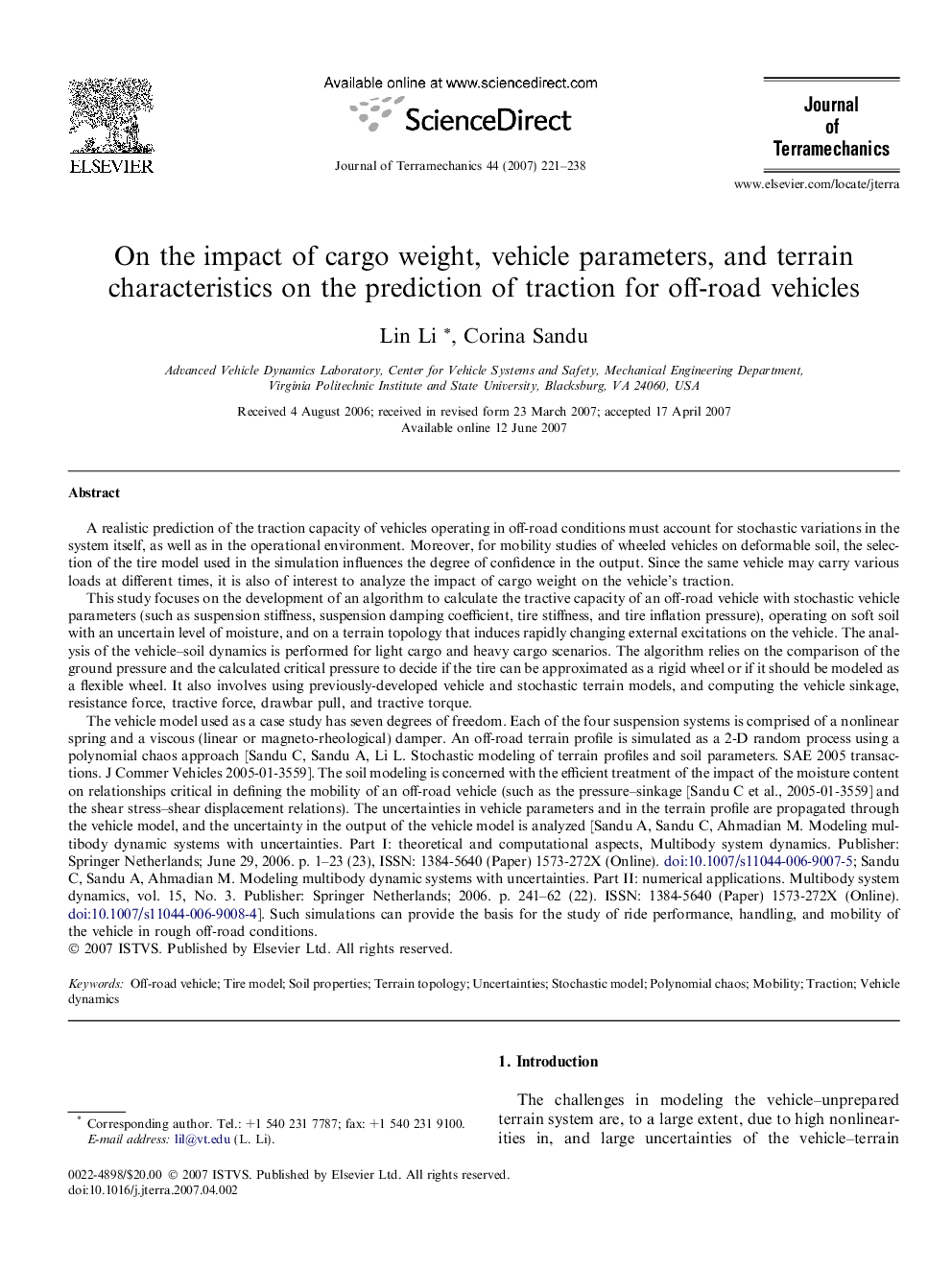 On the impact of cargo weight, vehicle parameters, and terrain characteristics on the prediction of traction for off-road vehicles