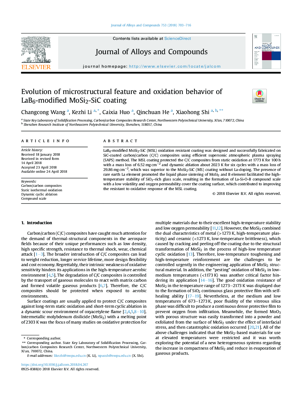 Evolution of microstructural feature and oxidation behavior of LaB6-modified MoSi2-SiC coating