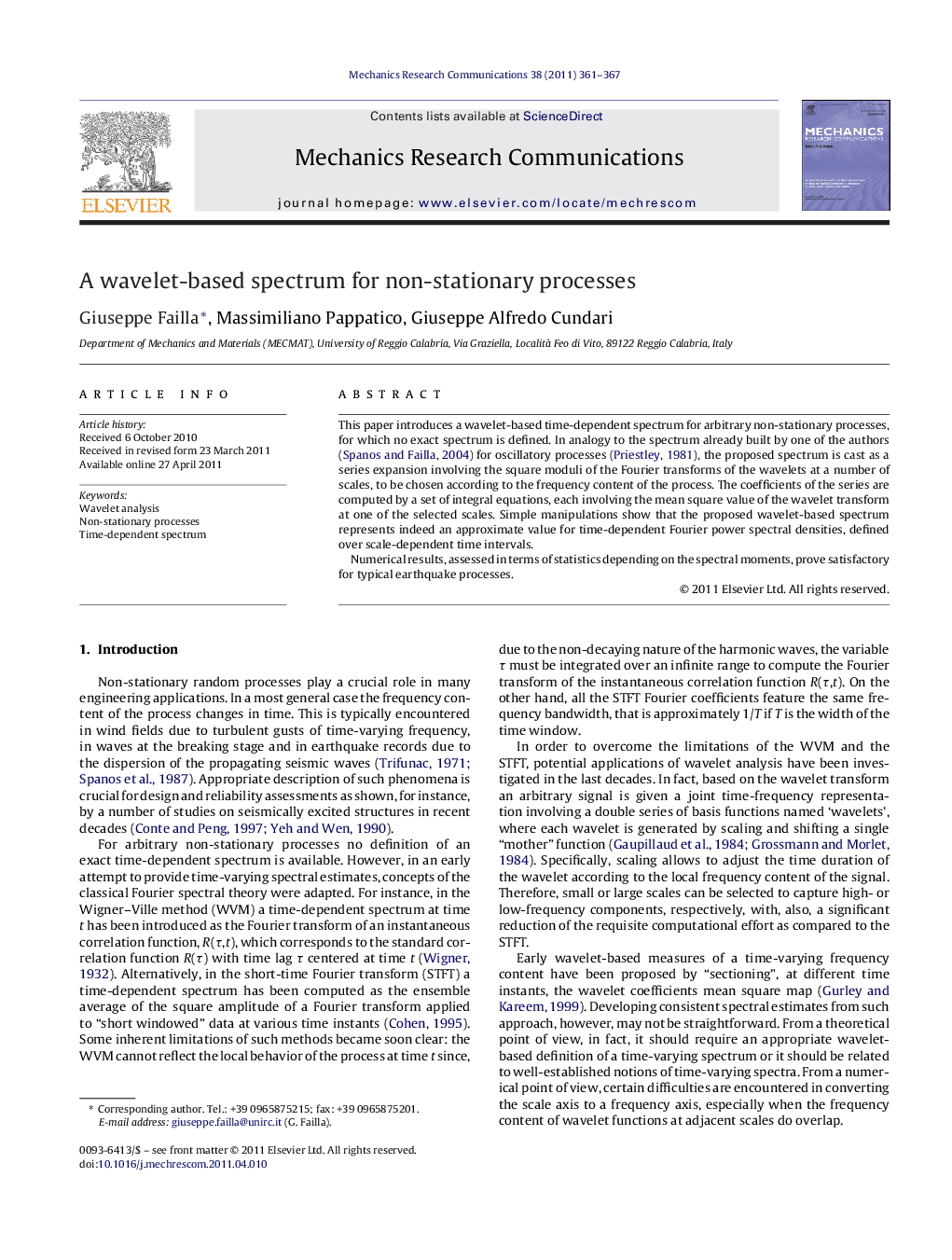 A wavelet-based spectrum for non-stationary processes