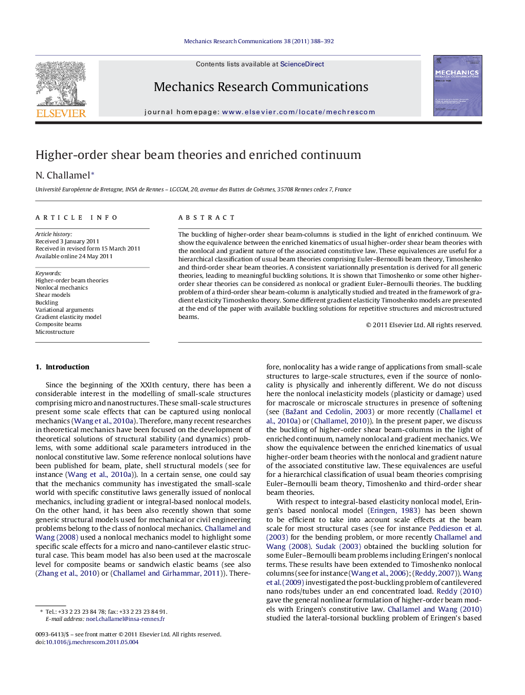 Higher-order shear beam theories and enriched continuum