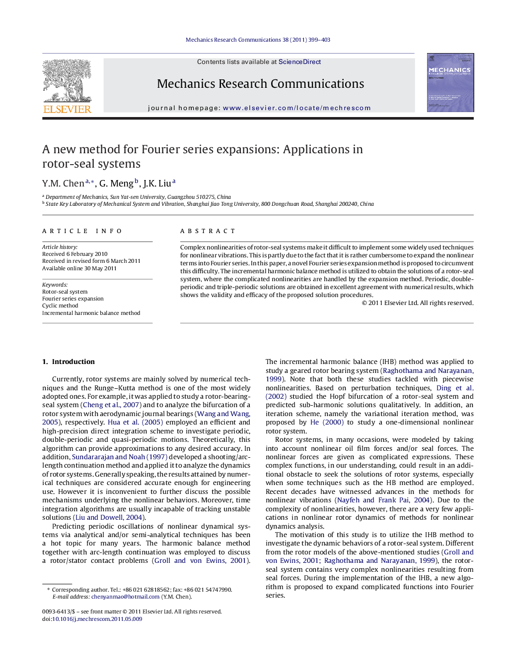 A new method for Fourier series expansions: Applications in rotor-seal systems