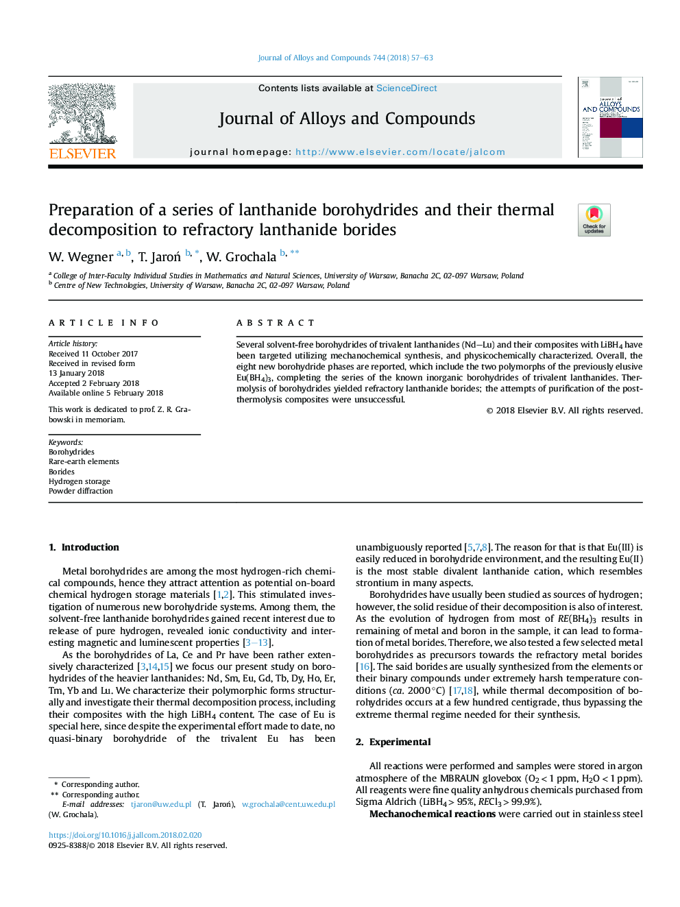 Preparation of a series of lanthanide borohydrides and their thermal decomposition to refractory lanthanide borides