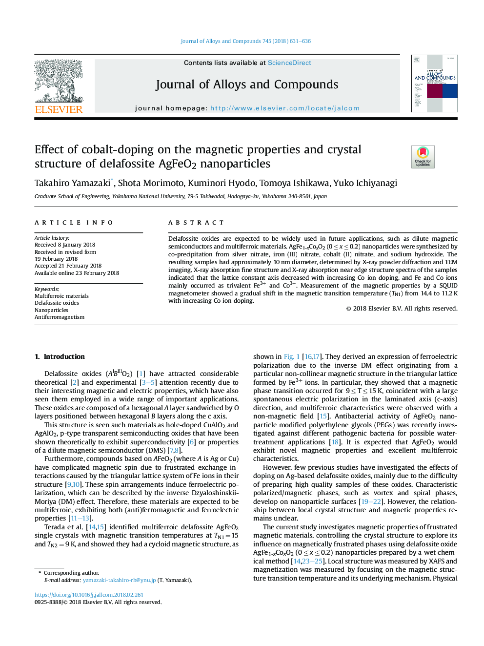 Effect of cobalt-doping on the magnetic properties and crystal structure of delafossite AgFeO2 nanoparticles