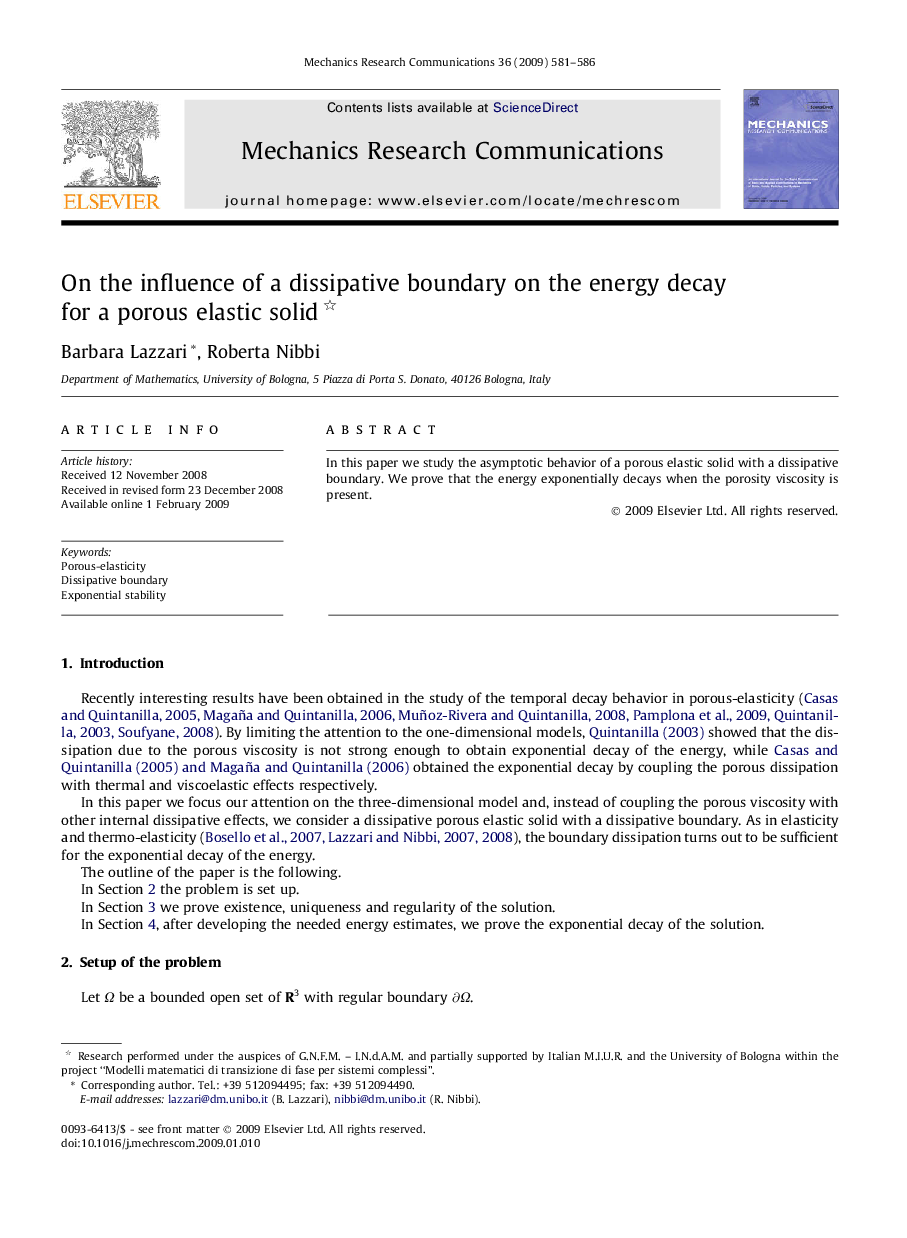 On the influence of a dissipative boundary on the energy decay for a porous elastic solid 