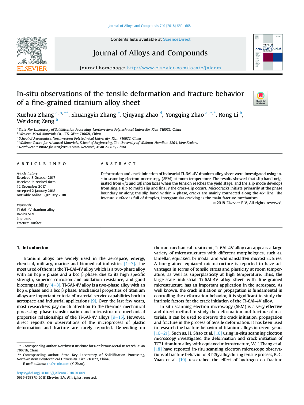 In-situ observations of the tensile deformation and fracture behavior of a fine-grained titanium alloy sheet