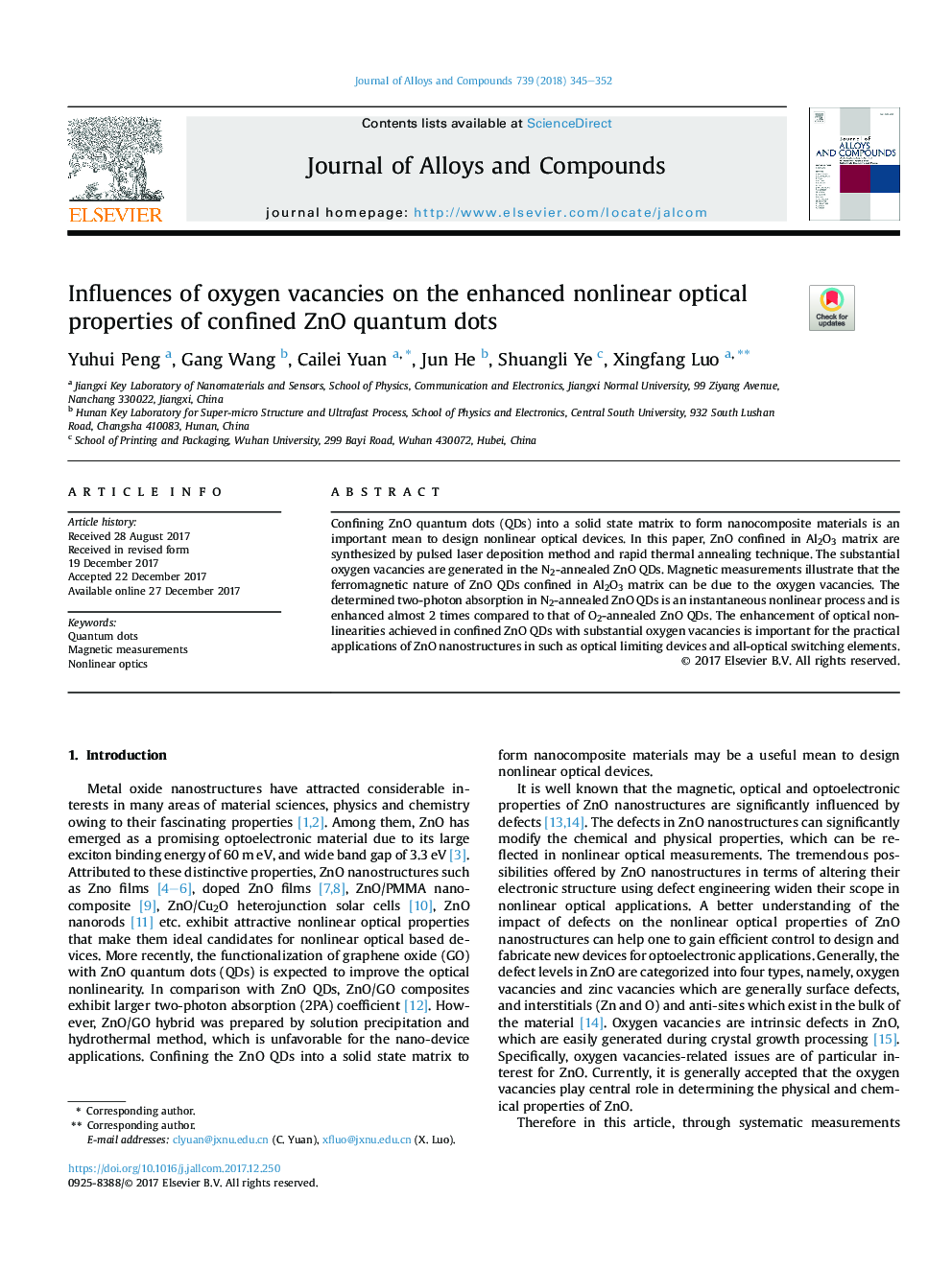 Influences of oxygen vacancies on the enhanced nonlinear optical properties of confined ZnO quantum dots