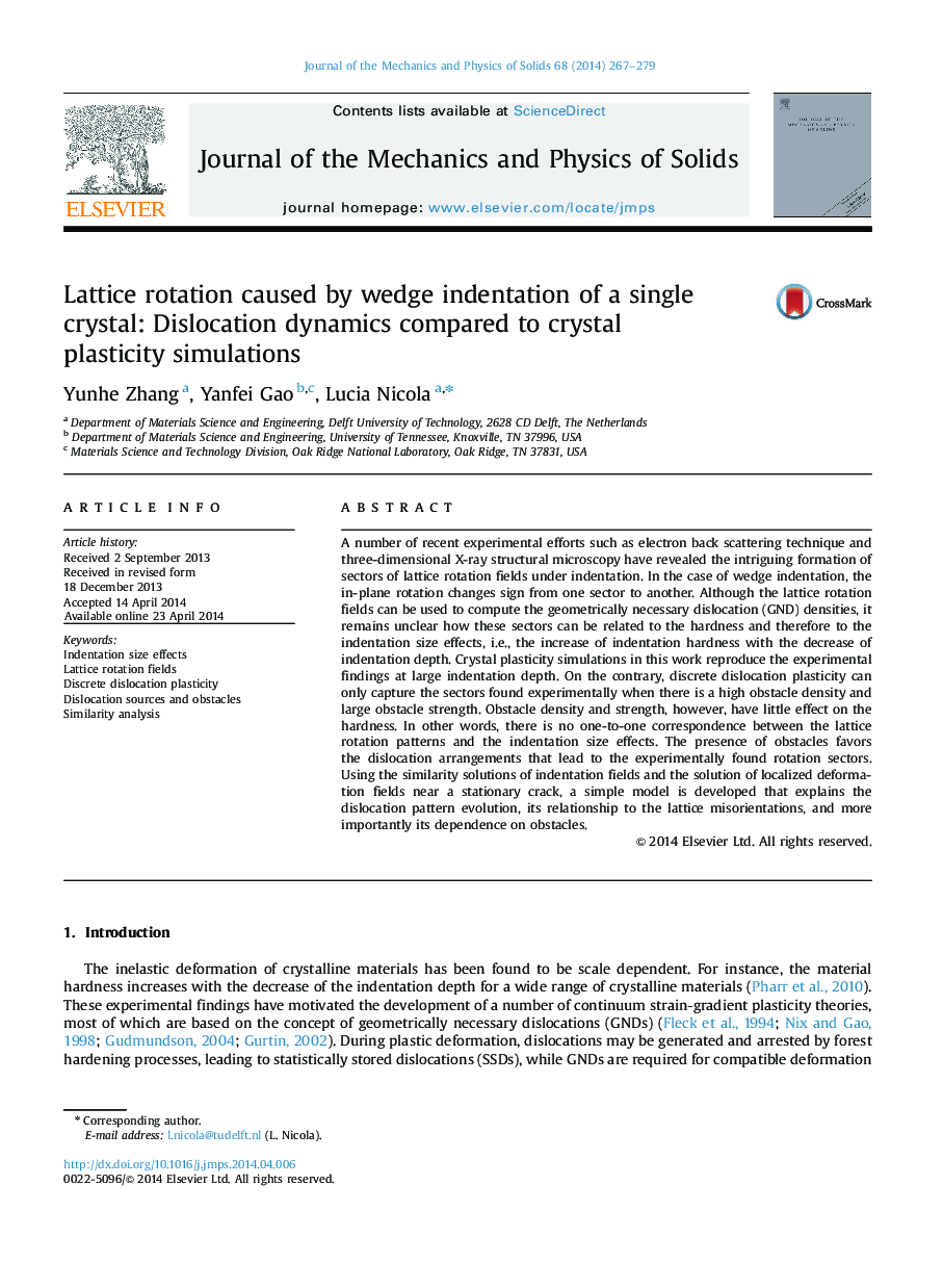 Lattice rotation caused by wedge indentation of a single crystal: Dislocation dynamics compared to crystal plasticity simulations