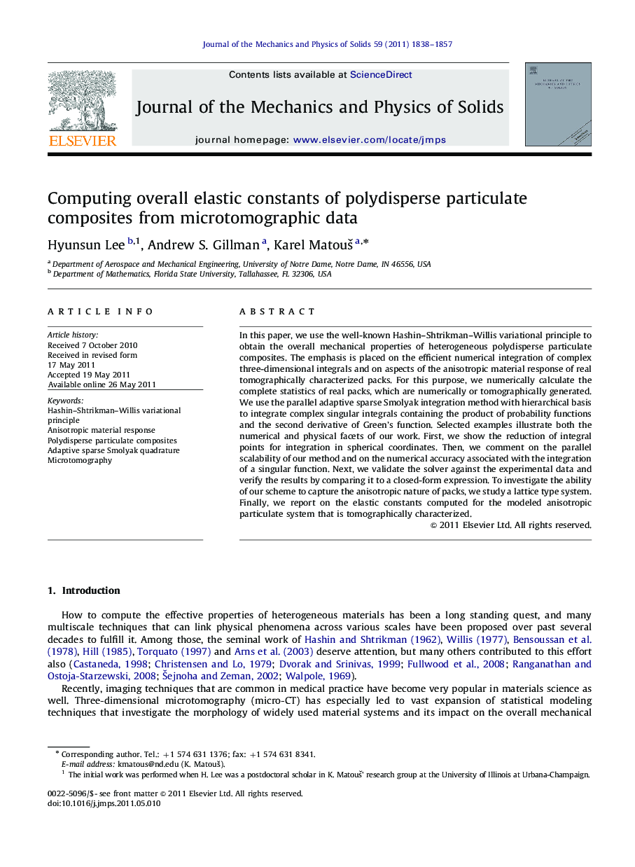 Computing overall elastic constants of polydisperse particulate composites from microtomographic data