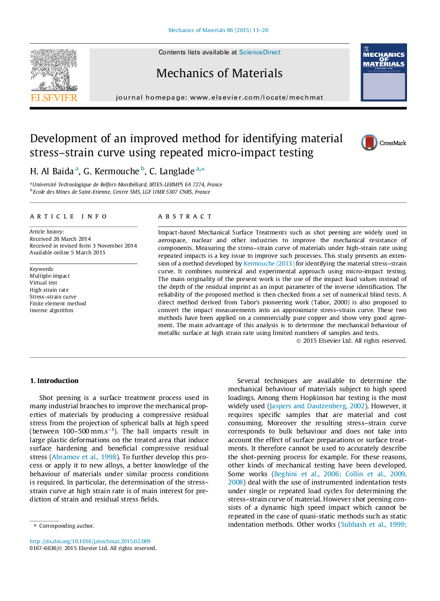 Development of an improved method for identifying material stress–strain curve using repeated micro-impact testing