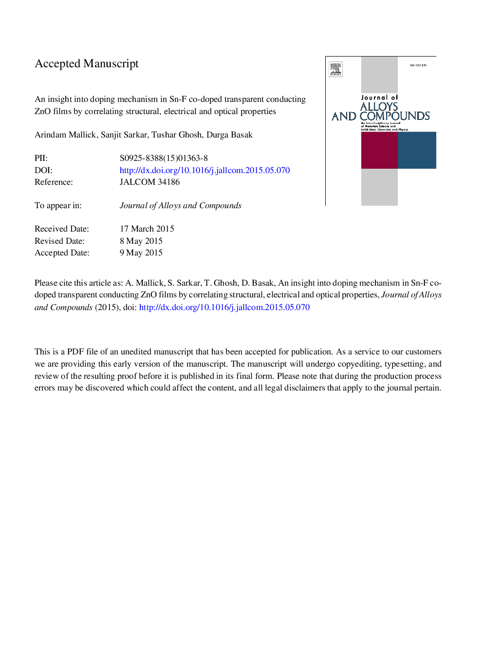 An insight into doping mechanism in Sn-F co-doped transparent conducting ZnO films by correlating structural, electrical and optical properties