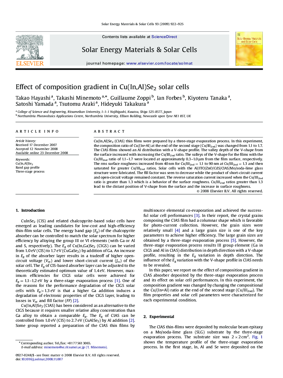 Effect of composition gradient in Cu(In,Al)Se2 solar cells