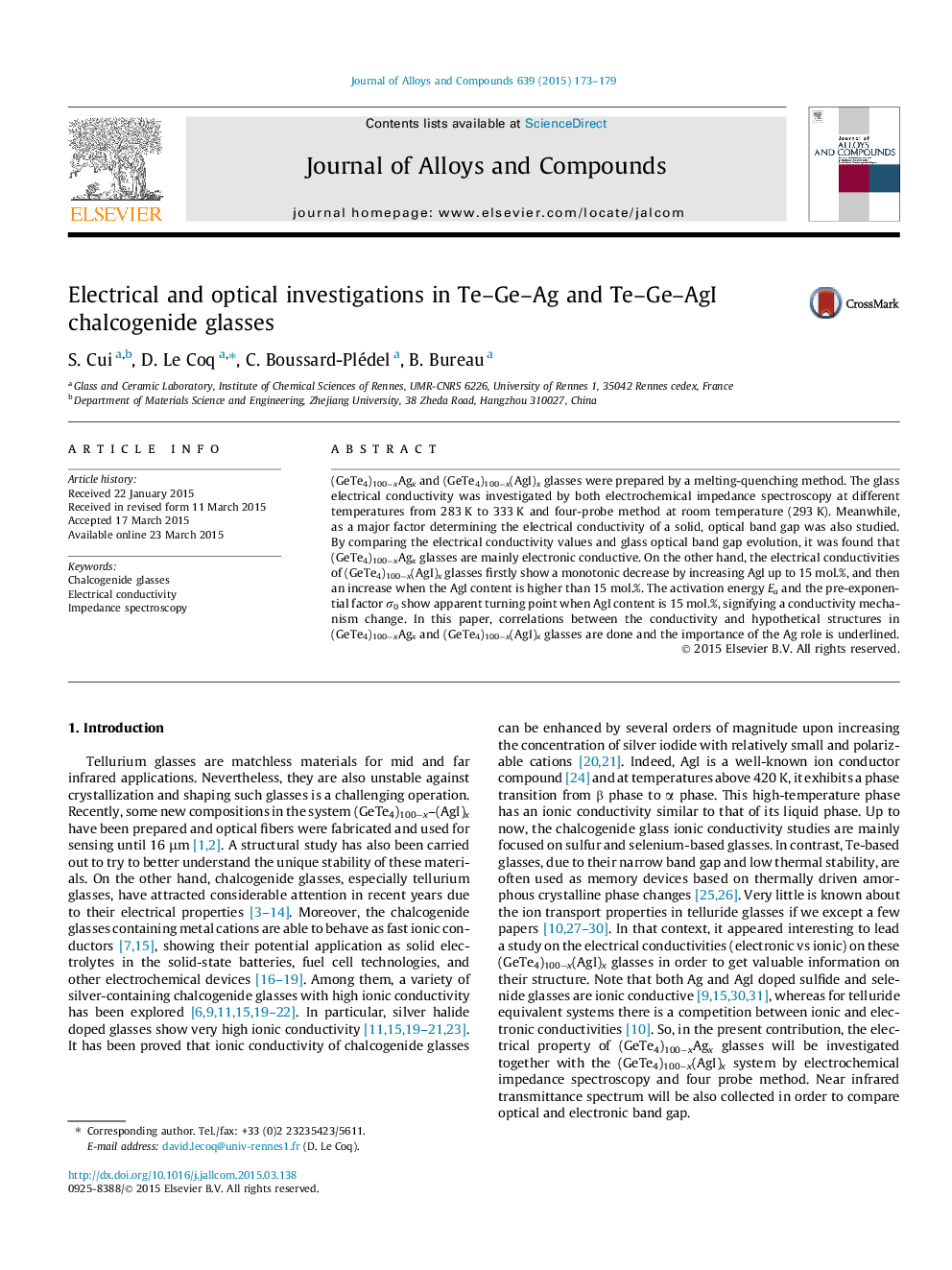 Electrical and optical investigations in Te-Ge-Ag and Te-Ge-AgI chalcogenide glasses