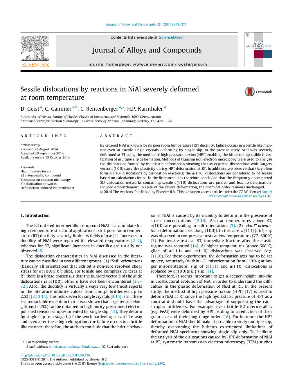Sessile dislocations by reactions in NiAl severely deformed at room temperature