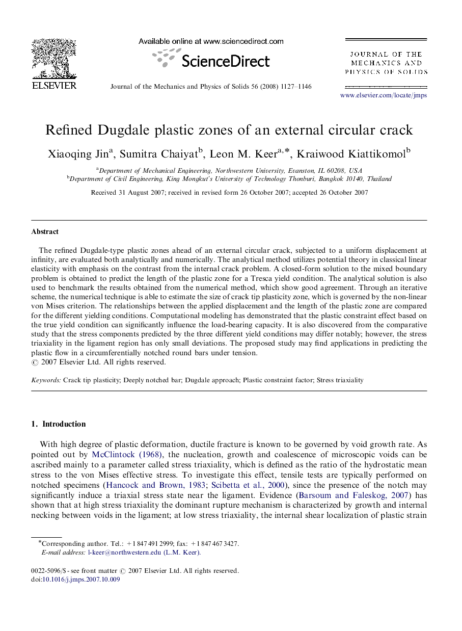 Refined Dugdale plastic zones of an external circular crack