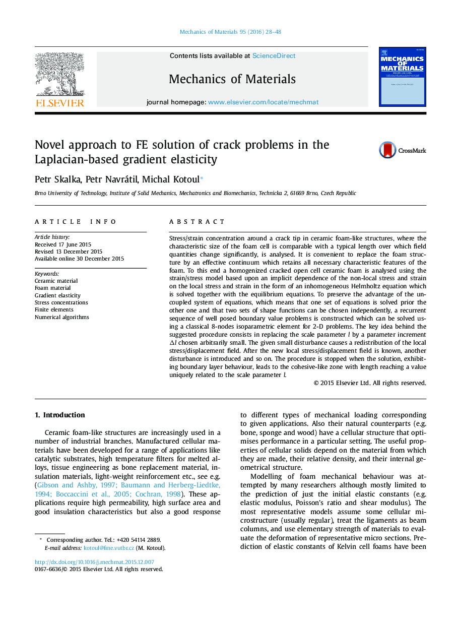 Novel approach to FE solution of crack problems in the Laplacian-based gradient elasticity