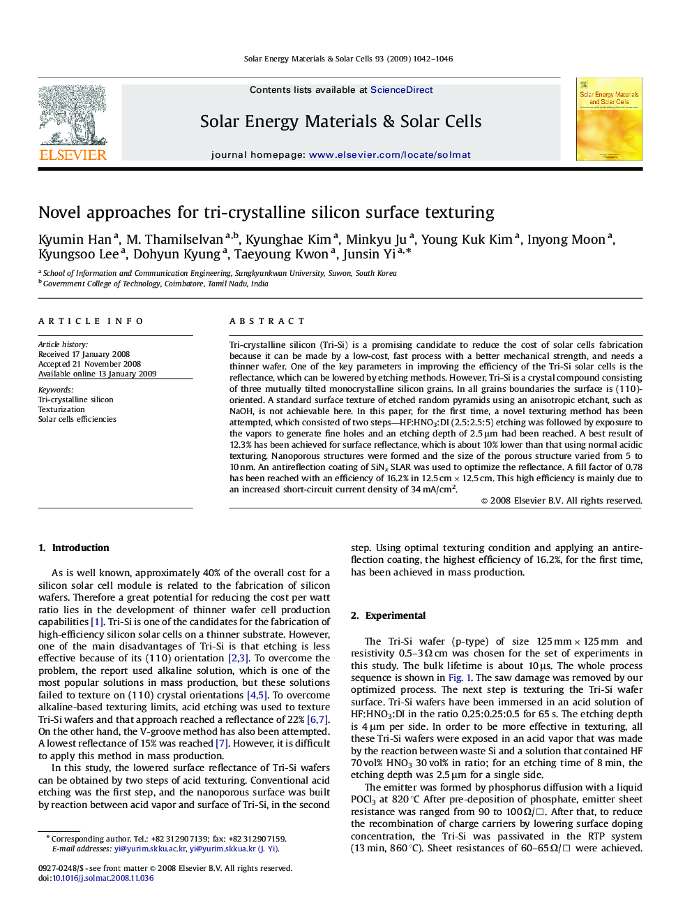 Novel approaches for tri-crystalline silicon surface texturing