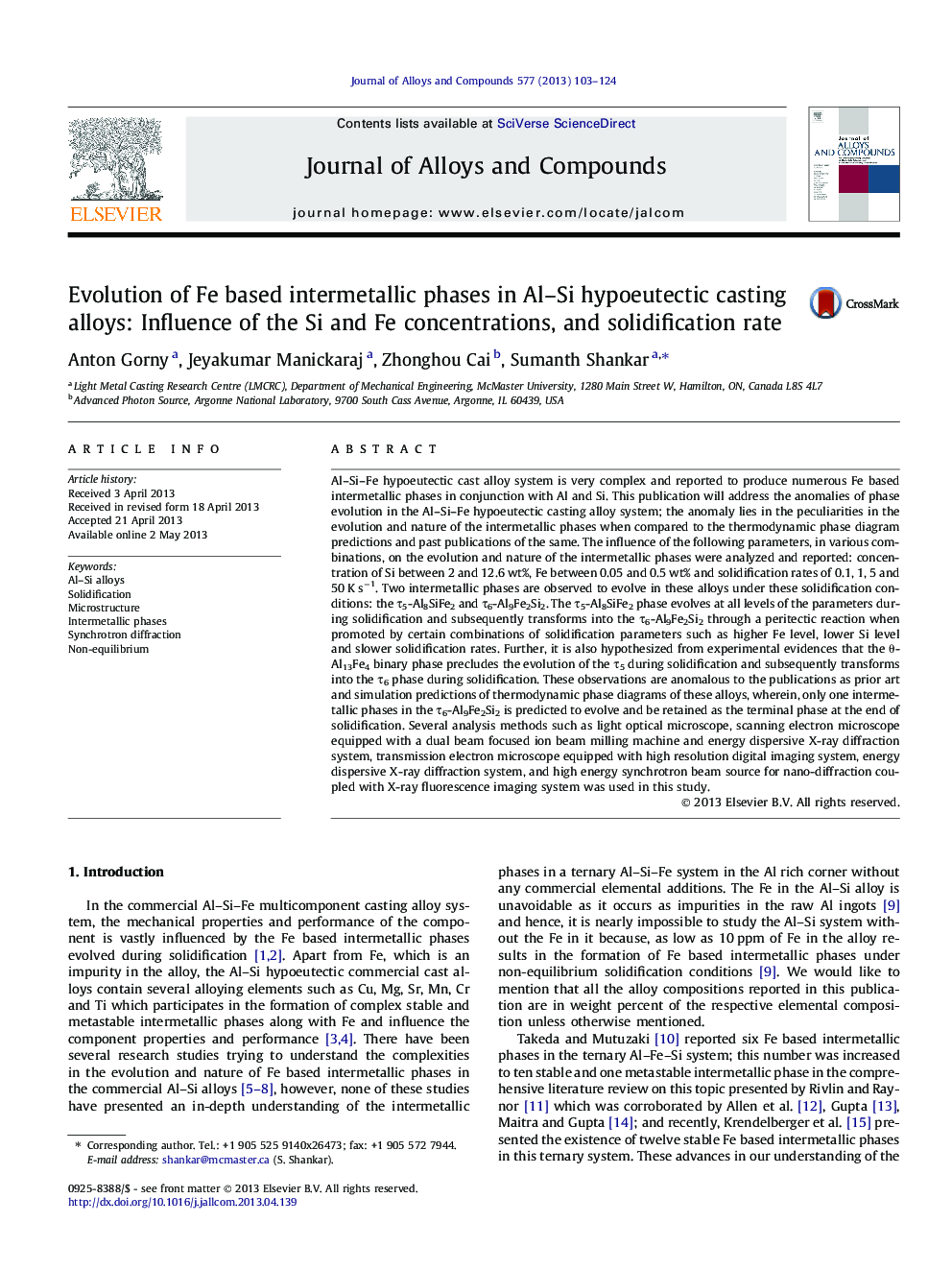 Evolution of Fe based intermetallic phases in Al-Si hypoeutectic casting alloys: Influence of the Si and Fe concentrations, and solidification rate