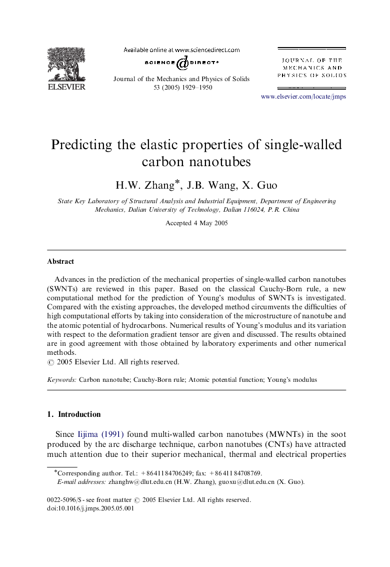 Predicting the elastic properties of single-walled carbon nanotubes