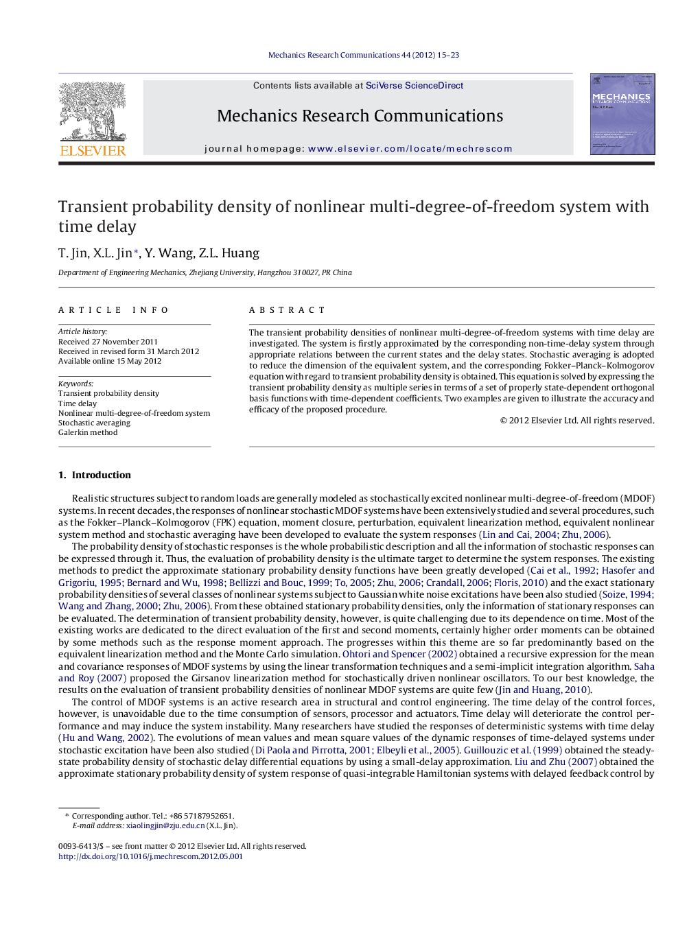 Transient probability density of nonlinear multi-degree-of-freedom system with time delay