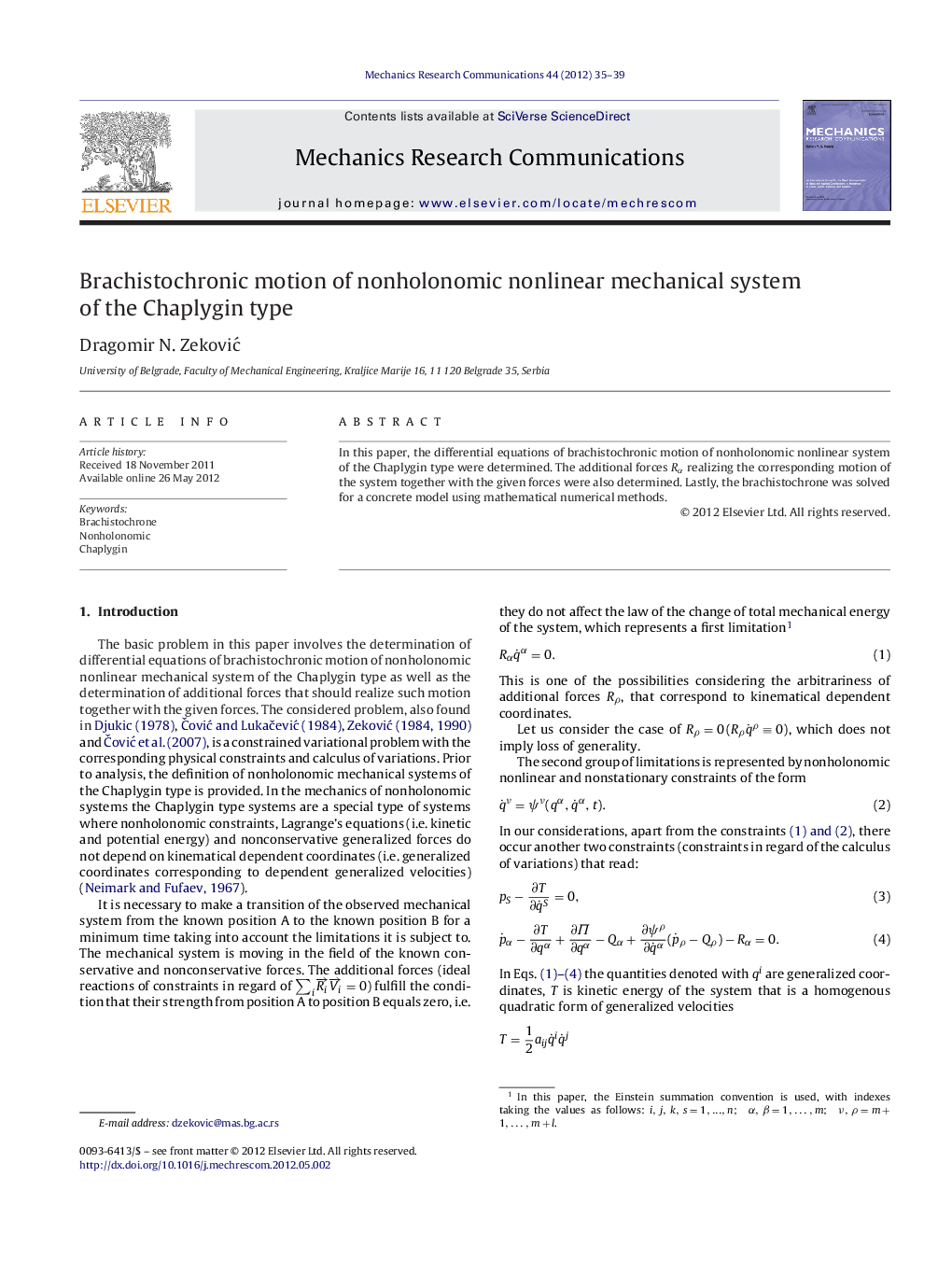 Brachistochronic motion of nonholonomic nonlinear mechanical system of the Chaplygin type