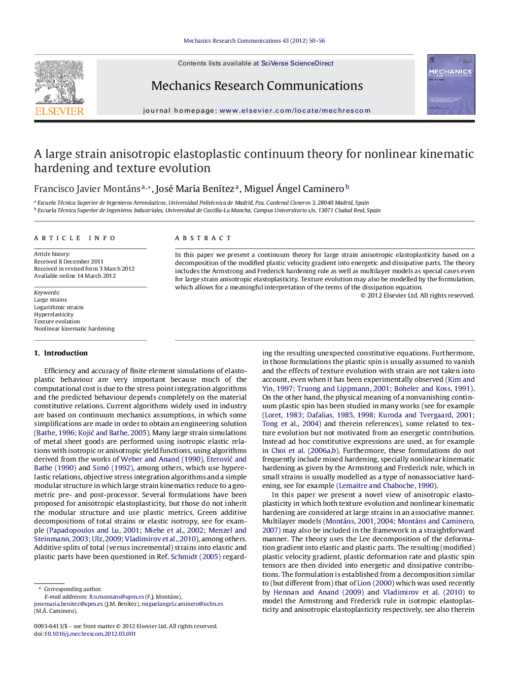 A large strain anisotropic elastoplastic continuum theory for nonlinear kinematic hardening and texture evolution