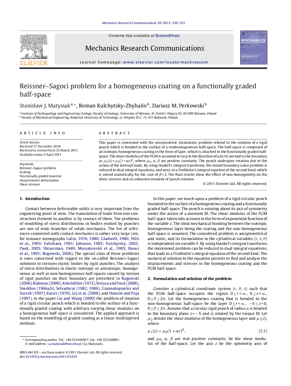 Reissner–Sagoci problem for a homogeneous coating on a functionally graded half-space