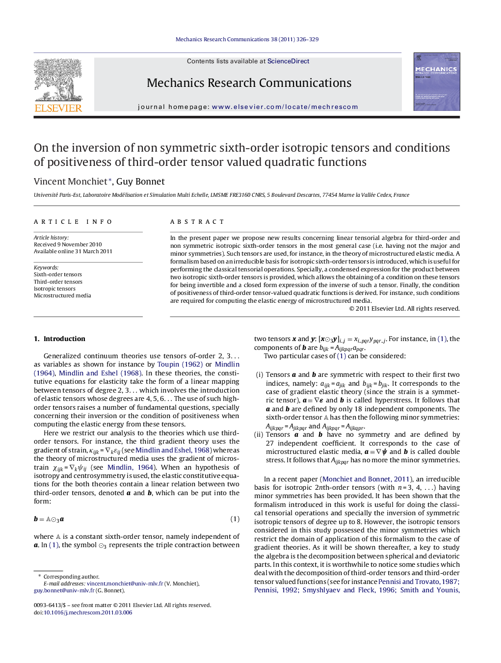 On the inversion of non symmetric sixth-order isotropic tensors and conditions of positiveness of third-order tensor valued quadratic functions