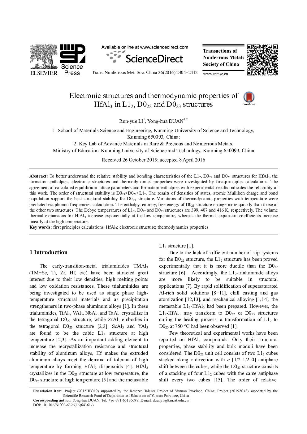 Electronic structures and thermodynamic properties of HfAl3 in L12, D022 and D023 structures