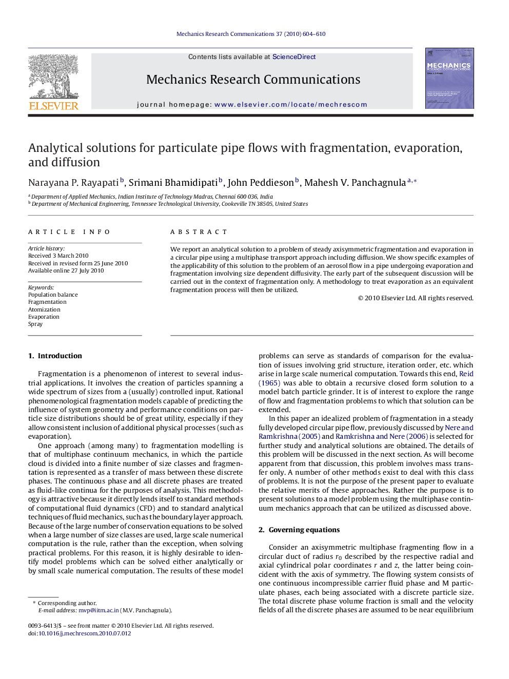 Analytical solutions for particulate pipe flows with fragmentation, evaporation, and diffusion