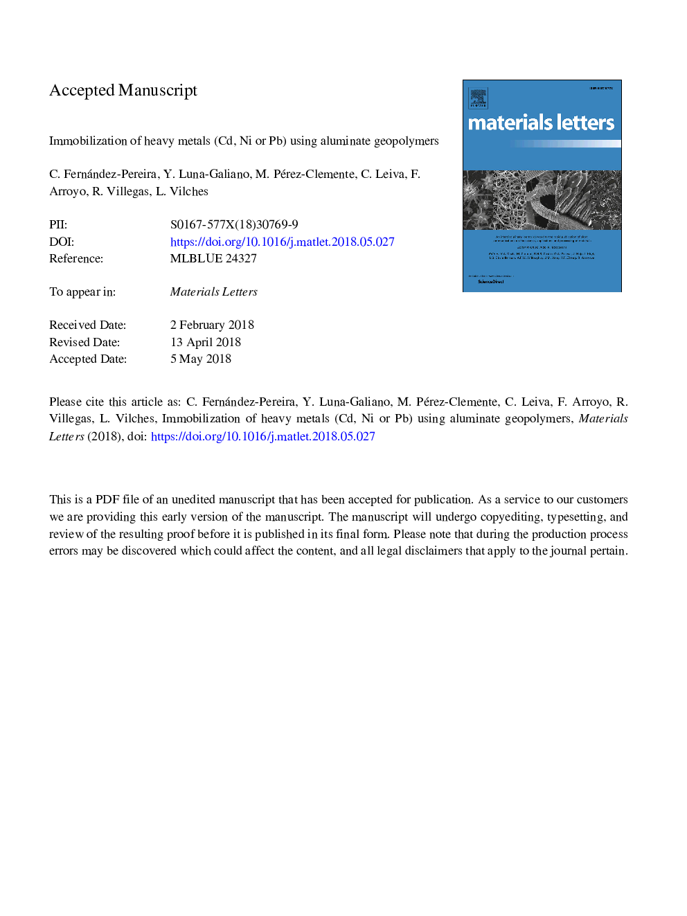 امولسیون فلزات سنگین (سی دی، نیکل یا پتاسیم) با استفاده از ژئوموپلیمرهای آلومینات 
