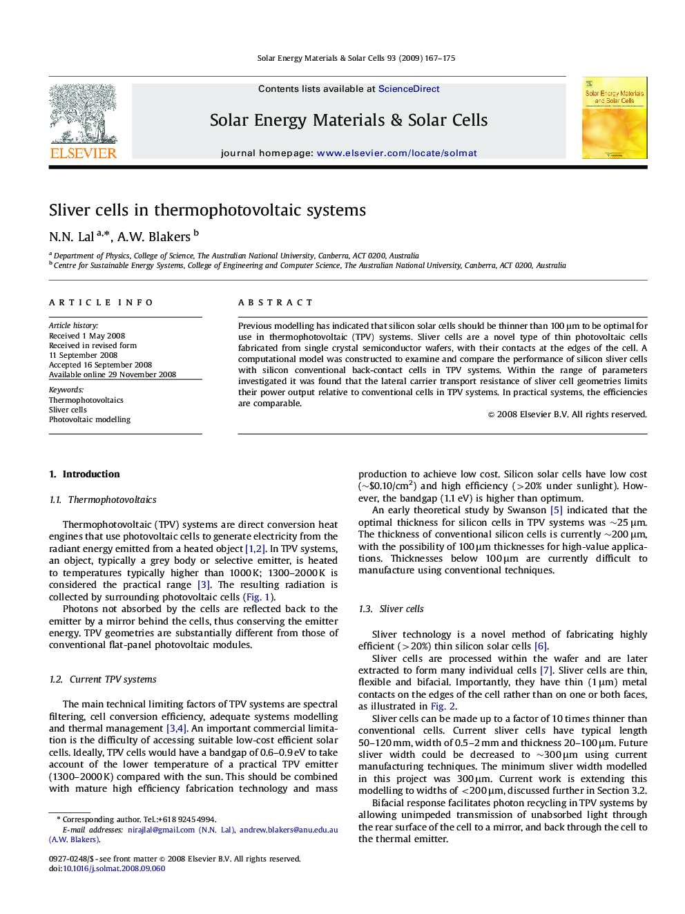 Sliver cells in thermophotovoltaic systems