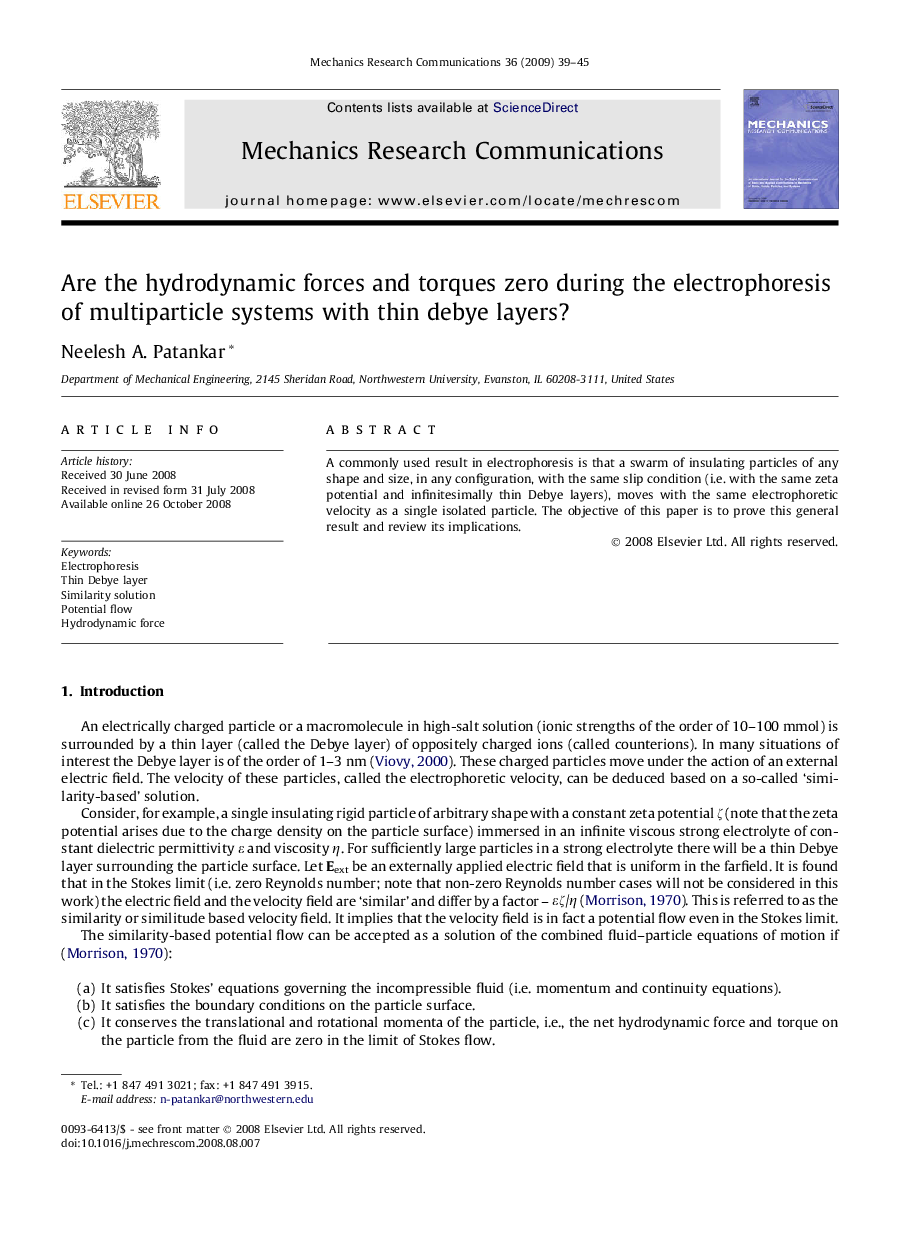 Are the hydrodynamic forces and torques zero during the electrophoresis of multiparticle systems with thin debye layers?