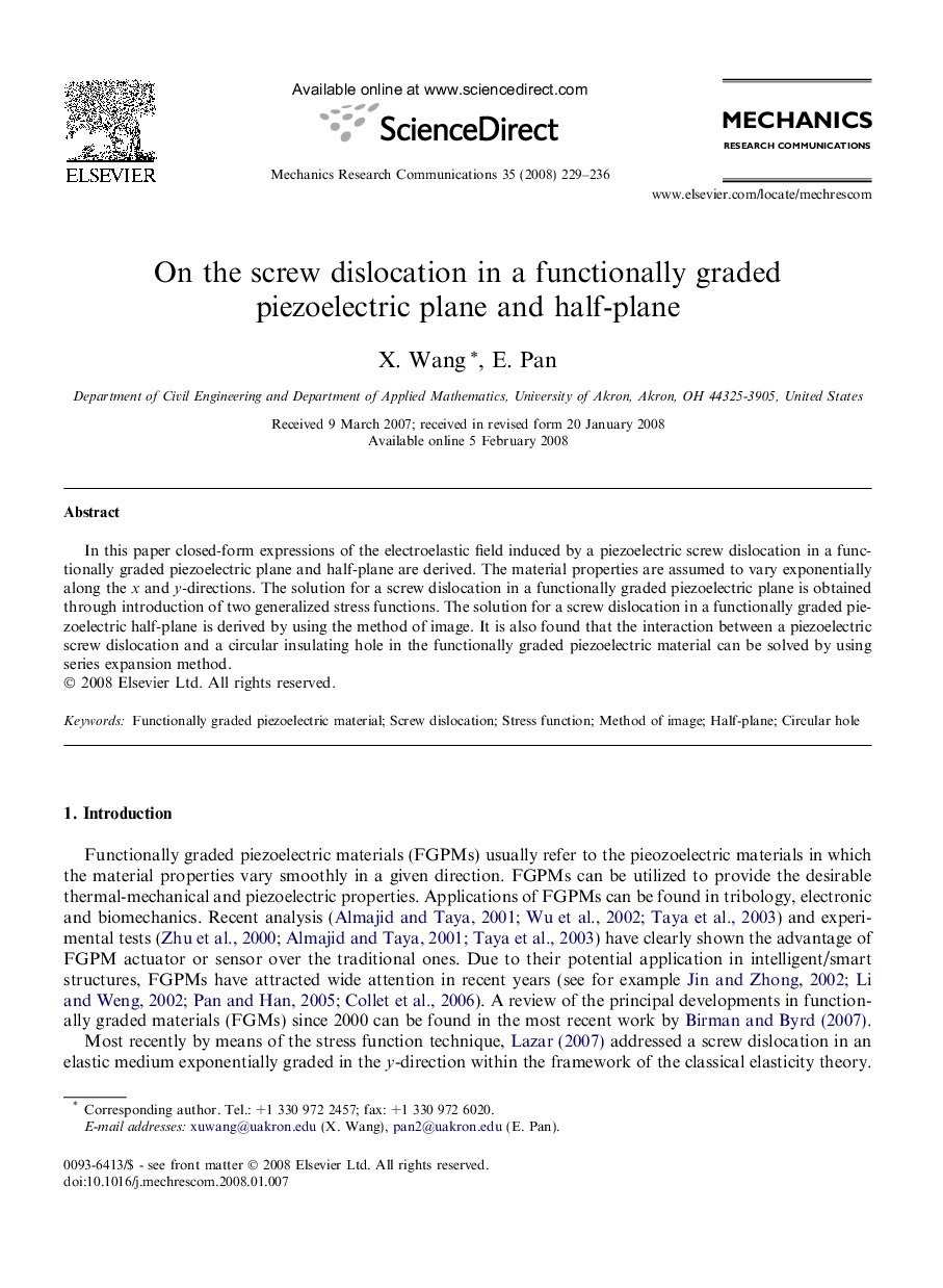 On the screw dislocation in a functionally graded piezoelectric plane and half-plane