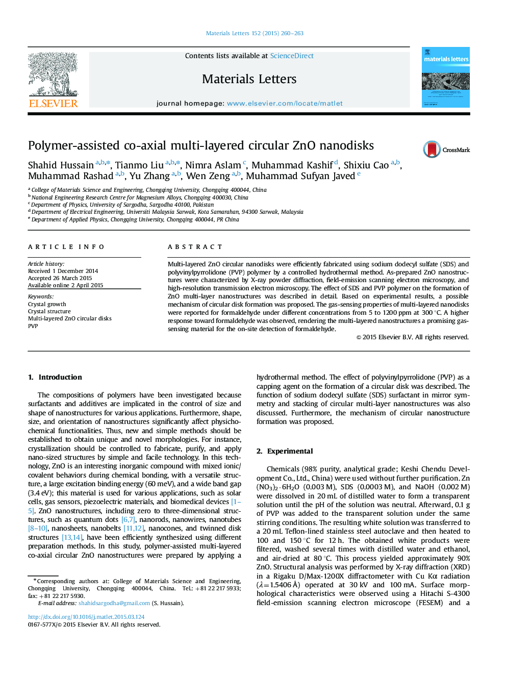 Polymer-assisted co-axial multi-layered circular ZnO nanodisks