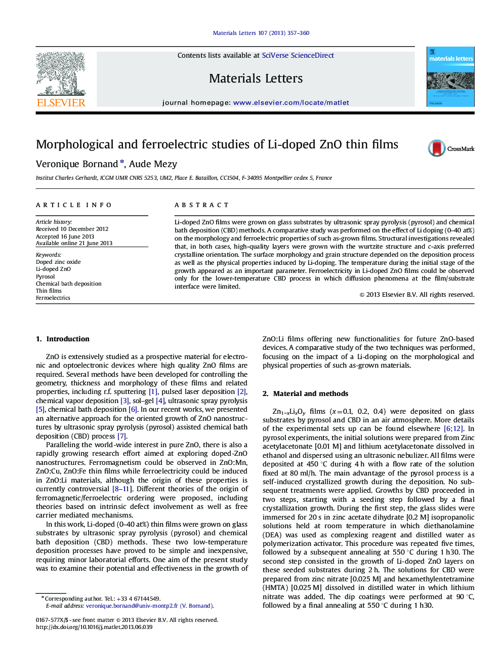 Morphological and ferroelectric studies of Li-doped ZnO thin films