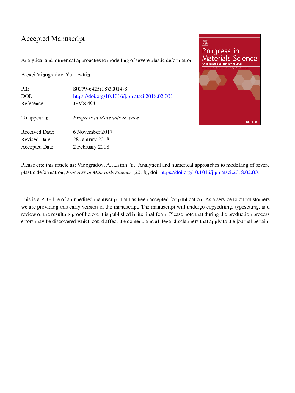 Analytical and numerical approaches to modelling severe plastic deformation