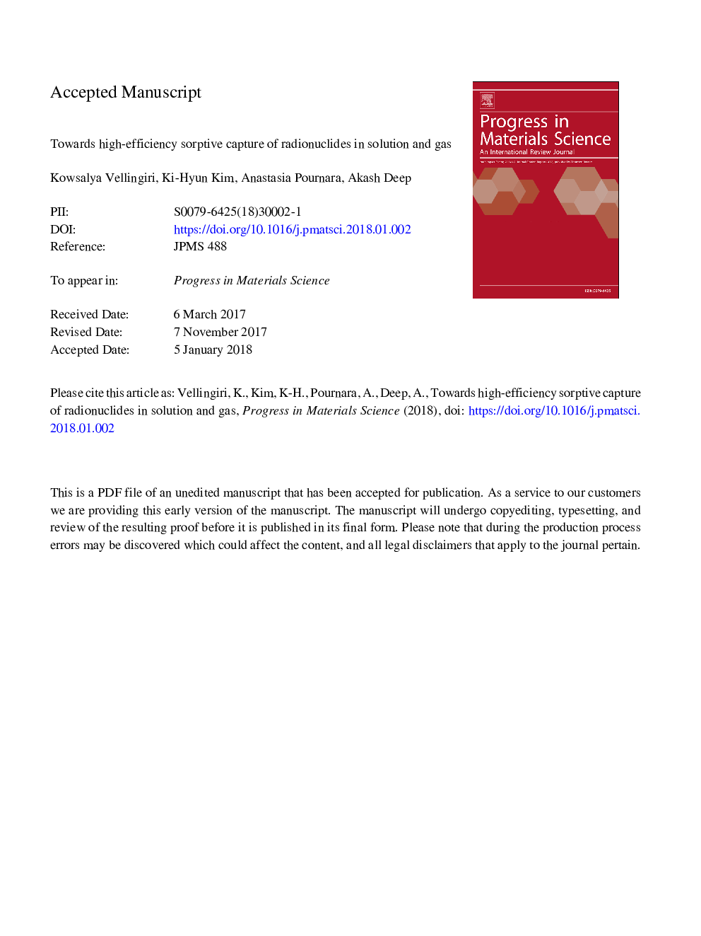 Towards high-efficiency sorptive capture of radionuclides in solution and gas