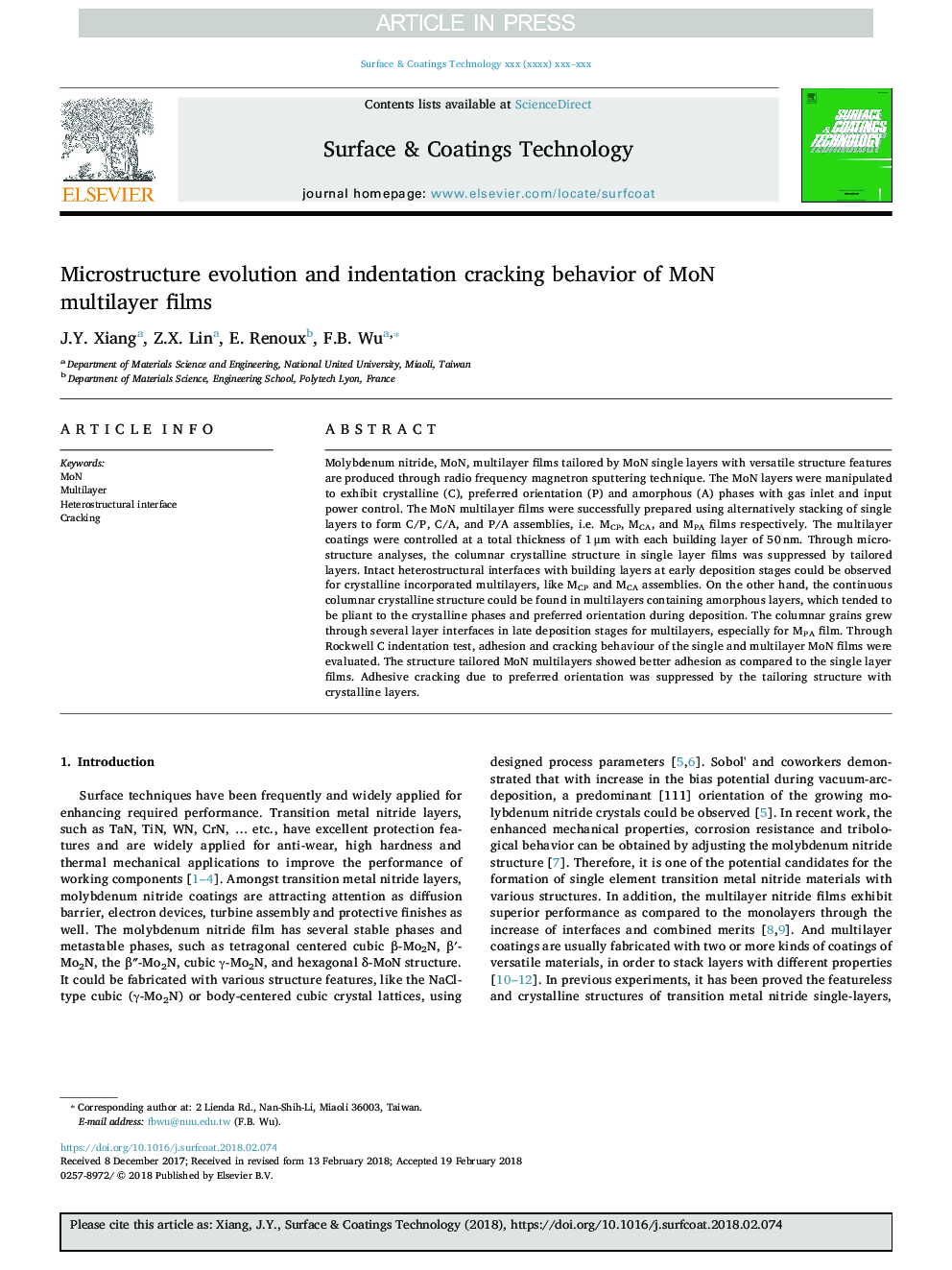 Microstructure evolution and indentation cracking behavior of MoN multilayer films