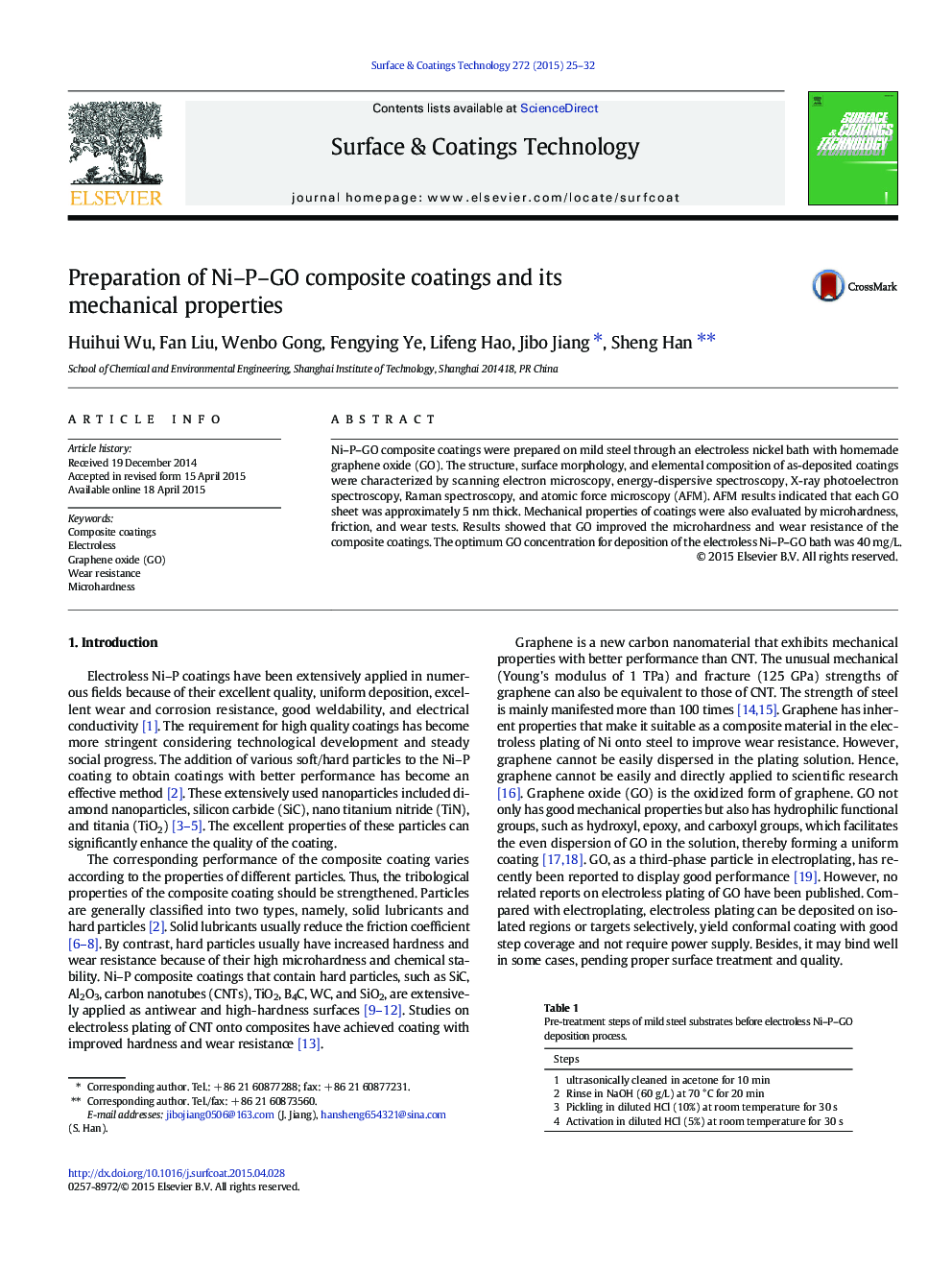 Preparation of Ni-P-GO composite coatings and its mechanical properties