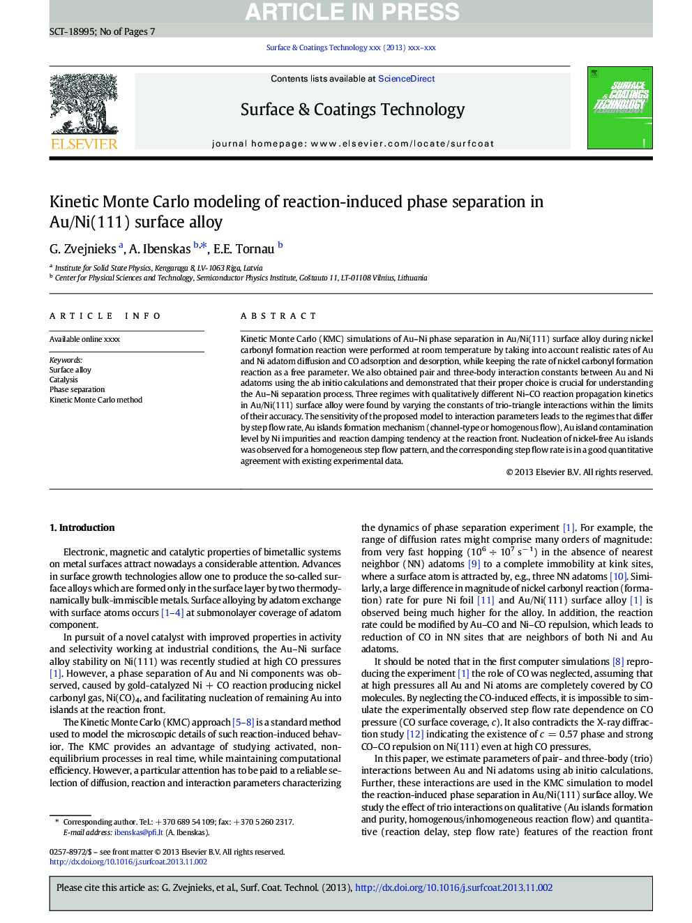 Kinetic Monte Carlo modeling of reaction-induced phase separation in Au/Ni(111) surface alloy