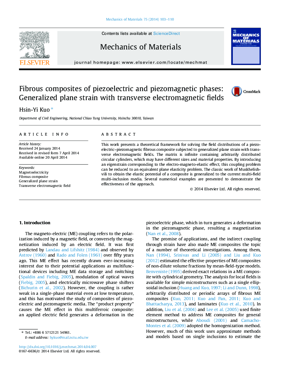 Fibrous composites of piezoelectric and piezomagnetic phases: Generalized plane strain with transverse electromagnetic fields