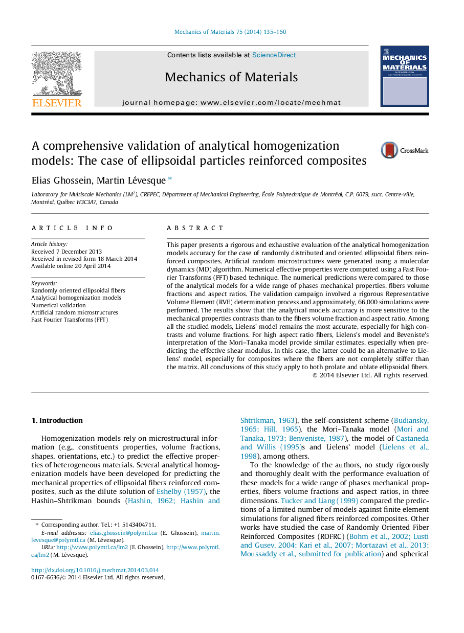 A comprehensive validation of analytical homogenization models: The case of ellipsoidal particles reinforced composites